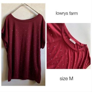 ローリーズファーム(LOWRYS FARM)のlowrys farm スパンコールカットソー ボルドー(カットソー(半袖/袖なし))