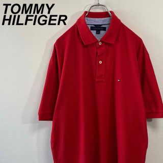 トミーヒルフィガー(TOMMY HILFIGER)の古着 トミーヒルフィガー 半袖 ポロシャツ L 刺繍ロゴ 鹿の子(ポロシャツ)