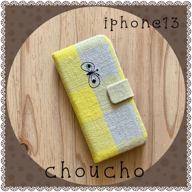 【315】choucho♡ミナペルホネン♡iphone13手帳型ケース