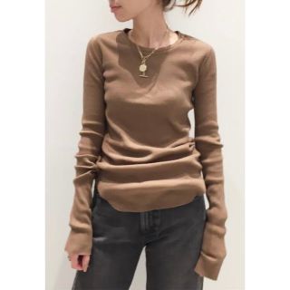 アパルトモンドゥーズィエムクラス(L'Appartement DEUXIEME CLASSE)のRIB  L/S  TOP  ブラウン　アパルトモン (カットソー(長袖/七分))