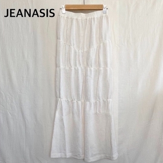ジーナシス(JEANASIS)のJEANASIS ジーナシス　白　スリット入り　ロング　スカート　フリーサイズ(ロングスカート)
