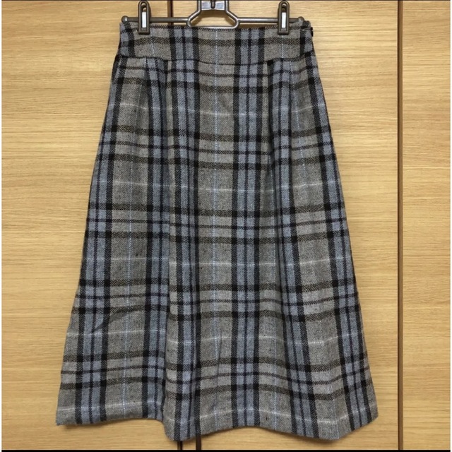 アップルハウス　ウール混　チェックスカート レディースのスカート(ロングスカート)の商品写真