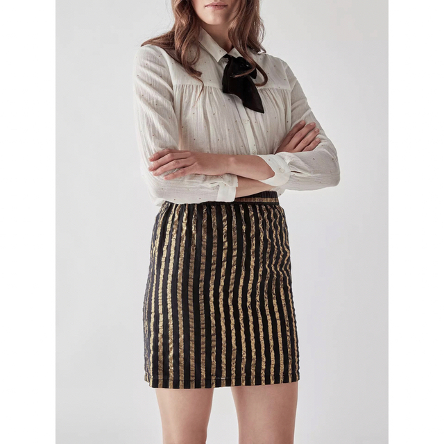 TOMORROWLAND(トゥモローランド)のDES PETITS HAUTS デプチオー　ゴルード　ブラック　スカート　ラメ レディースのスカート(ミニスカート)の商品写真