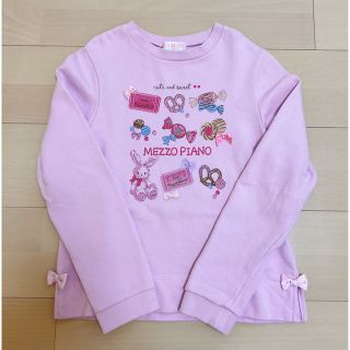 メゾピアノ(mezzo piano)のメゾピアノ スイーツ柄　トレーナー　ピンク　140(Tシャツ/カットソー)