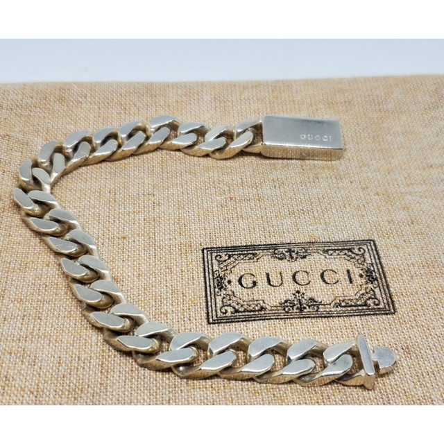 【超レア廃盤品】GUCCI 喜平 フラットリンクチェーン ブレスレット 18号