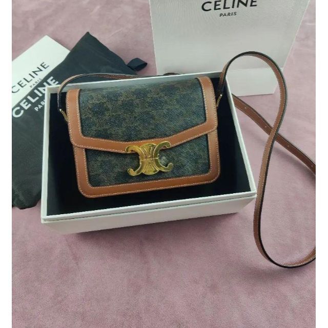 出産祝いなども豊富 celine タン カーフスキン & トリオンフキャンバス