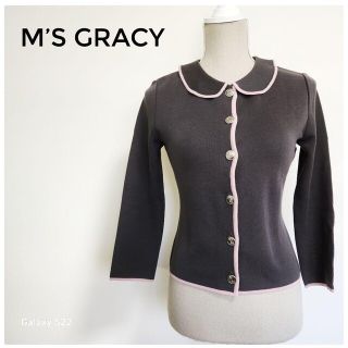 エムズグレイシー(M'S GRACY)の美品✿M’sGRACY エムズグレイシー 丸襟♡ニットカーディガン  38 春物(カーディガン)