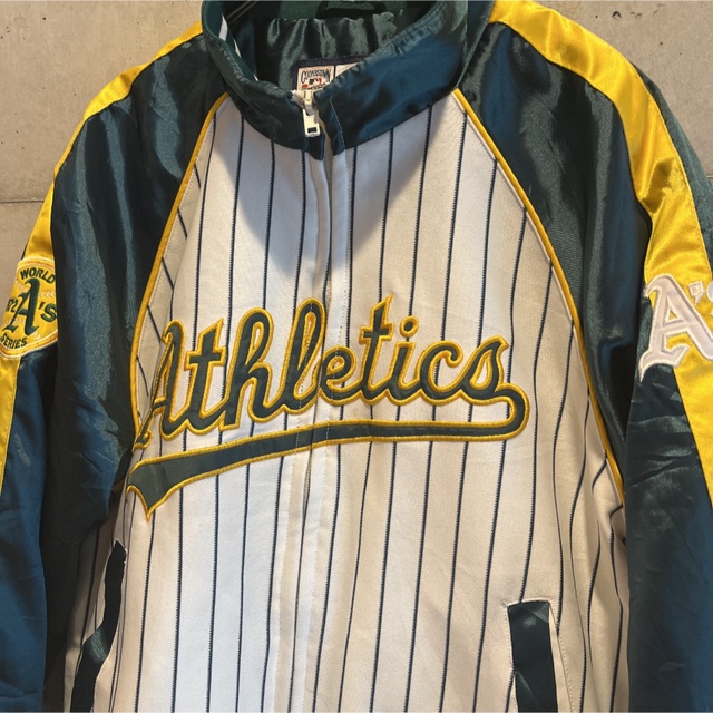 MLB - 90's-00'MLBオークランド.アスレチックス ストライプ刺繍ロゴ