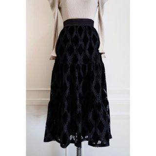 ハーリップトゥ(Her lip to)のEmbroidered Velour Tiered Skirt herlipto(ロングスカート)