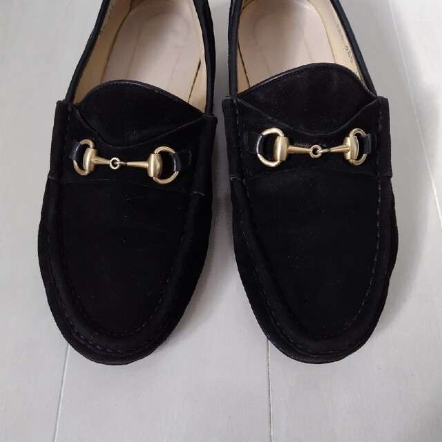 Gucci - GUCCI【グッチ】ホースビット ローファー 黒 スエード 22-22.5