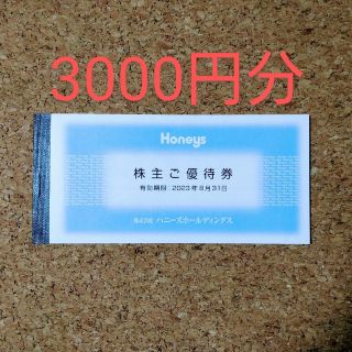 ハニーズ(HONEYS)のハニーズ☆Honeys☆株主優待券☆3000円分(ショッピング)