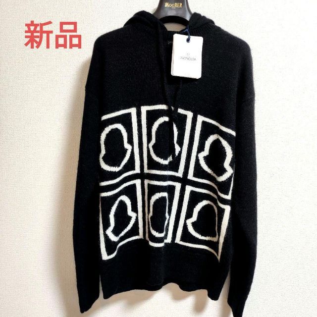 新品正規品 MONCLER モンクレール ニットパーカー XL ブラック | フリマアプリ ラクマ