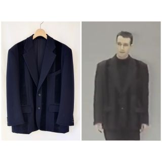 コムデギャルソンオムプリュス(COMME des GARCONS HOMME PLUS)の希少 90年 コムデギャルソンオムプリュス フロッキーストライプジャケット M(テーラードジャケット)