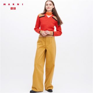 ユニクロ(UNIQLO)のユニクロ　マルニ　Marni バギージーンズ　イエロー　黄色　マスタード　27(デニム/ジーンズ)