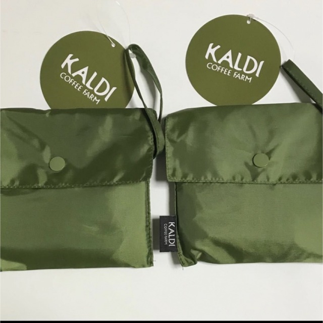 KALDI(カルディ)の2個セット　カルディ　エコバッグ　カーキ コスメ/美容のコスメ/美容 その他(その他)の商品写真