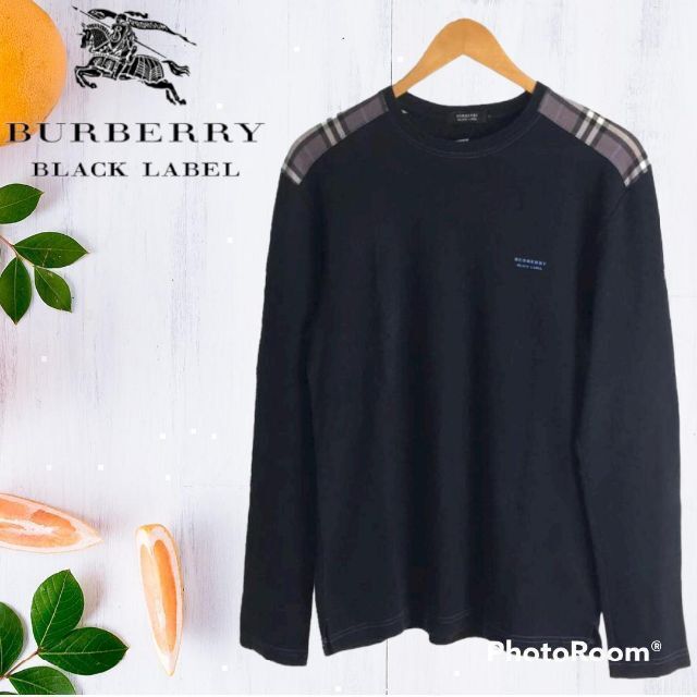 BURBERRY BLACK LABEL(バーバリーブラックレーベル)のBURBERRY BLACK LABEL 長袖Tシャツ　コットン　チェック メンズのトップス(Tシャツ/カットソー(七分/長袖))の商品写真