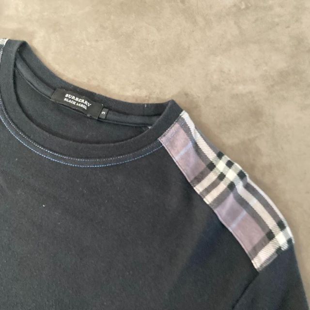 BURBERRY BLACK LABEL(バーバリーブラックレーベル)のBURBERRY BLACK LABEL 長袖Tシャツ　コットン　チェック メンズのトップス(Tシャツ/カットソー(七分/長袖))の商品写真