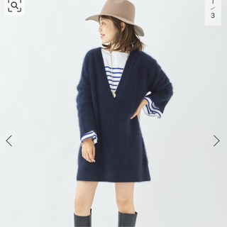 プラージュ(Plage)のPlage Cashmere Mix Fur 深Vプルオーバー【美品】(ニット/セーター)