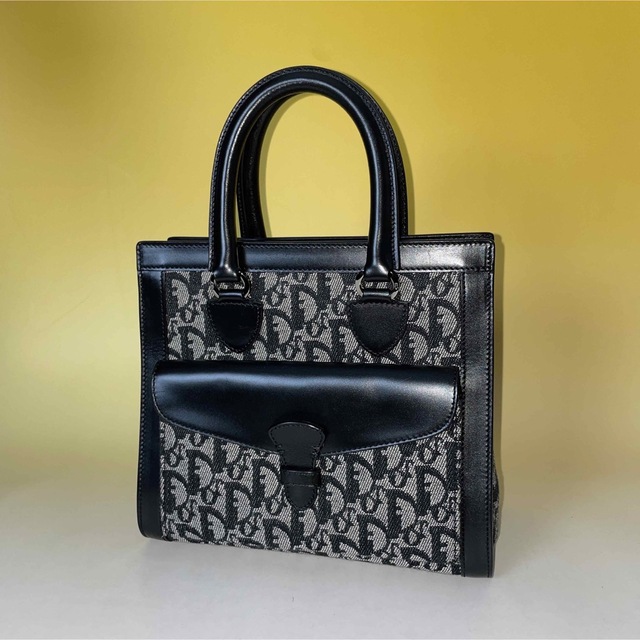 Christian Dior - ディオール 極美品 黒 トロッター ヴィンテージ キャンバス ハンドバッグ