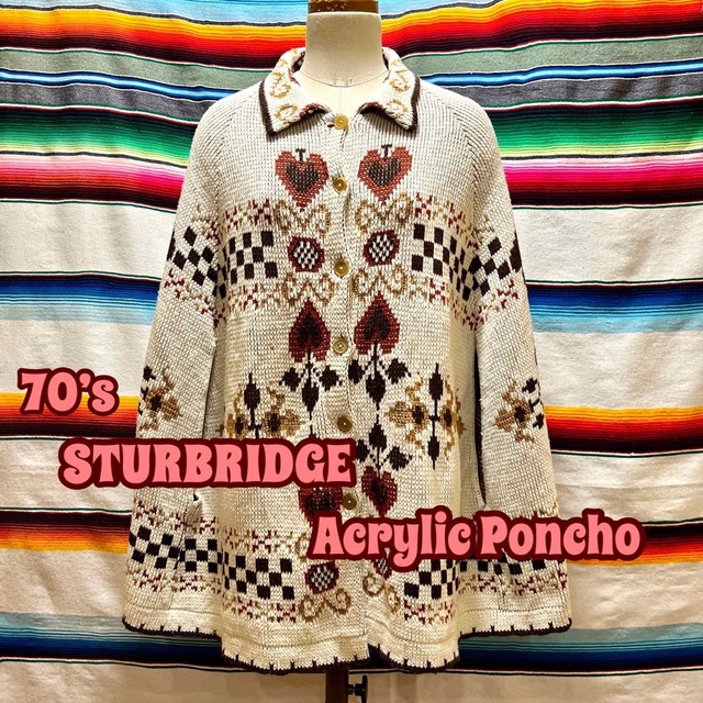 70’s STURBRIDGE by Roosevelt アクリル ポンチョ