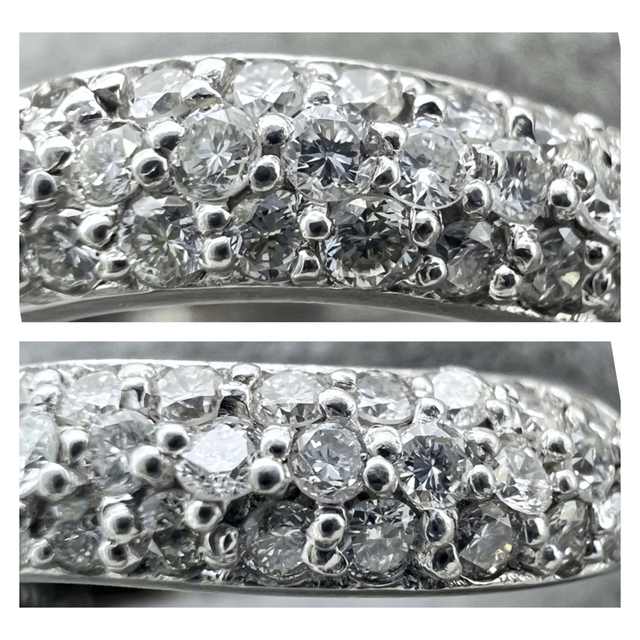 k18WG 天然 ダイヤモンド 0.30ct ダイヤ ウェーブ パヴェ リング | www