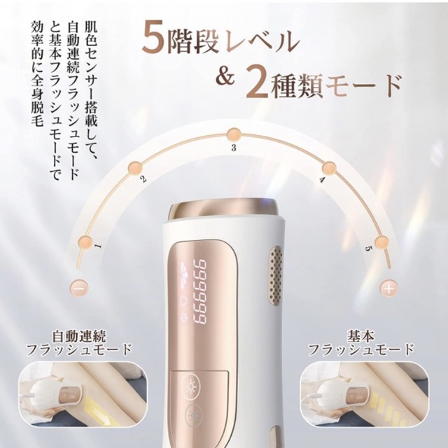 お気に入り 脱毛器 vio対応 顔と全身用モデル 2種類ヘッド 99万発 男女