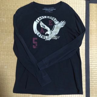 アメリカンイーグル(American Eagle)のアメリカンイーグルロンT Lサイズ　ブラック(Tシャツ/カットソー(七分/長袖))