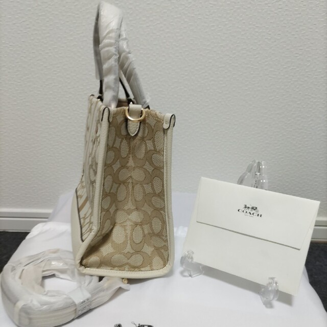 COACH コーチ ハンドバッグ ショルダーバッグ ホワイト カーキ 2
