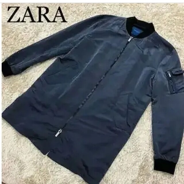 美品✨ZARA ザラ　ブルゾン ma-1 定番　ライトアウター 春 秋　ブルー系