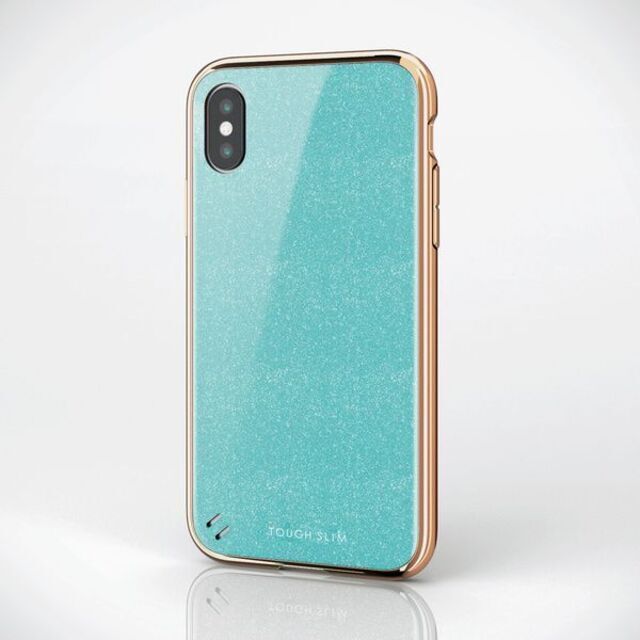 ELECOM(エレコム)のiPhone XS X 衝撃吸収 TOUGH SLIM ライトブルー メタリック スマホ/家電/カメラのスマホアクセサリー(iPhoneケース)の商品写真