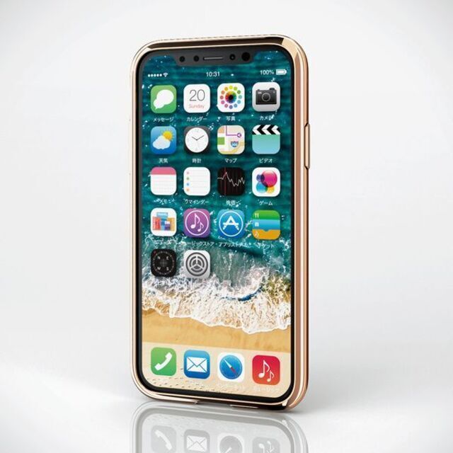 ELECOM(エレコム)のiPhone XS X 衝撃吸収 TOUGH SLIM ライトブルー メタリック スマホ/家電/カメラのスマホアクセサリー(iPhoneケース)の商品写真