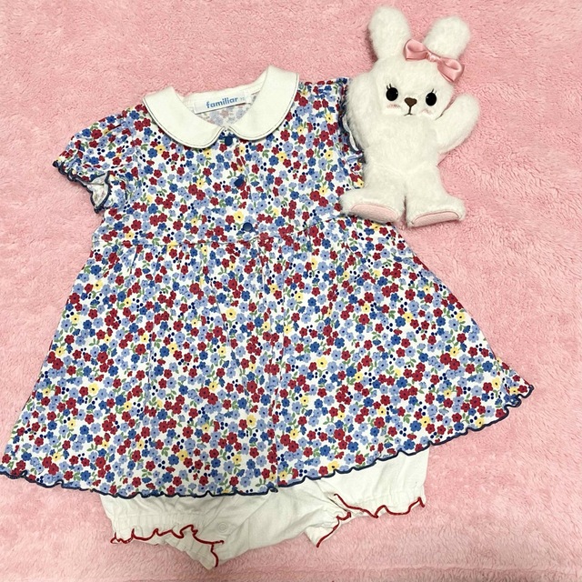 familiar(ファミリア)のファミリア　ワンピース風　ロンパース キッズ/ベビー/マタニティのキッズ服女の子用(90cm~)(ワンピース)の商品写真