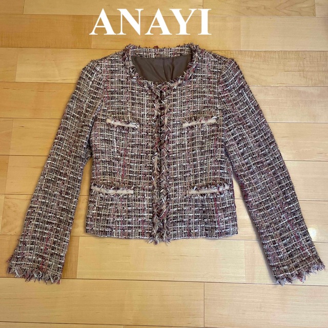 ANAYI(アナイ)のアナイ　ジャケット　ツイード　38 レディースのジャケット/アウター(ノーカラージャケット)の商品写真