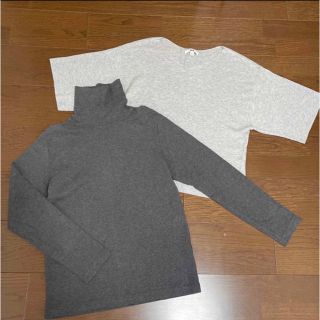 UNIQLO ユニクロ ニット グレー チャコールグレー 2着 セット(ニット/セーター)