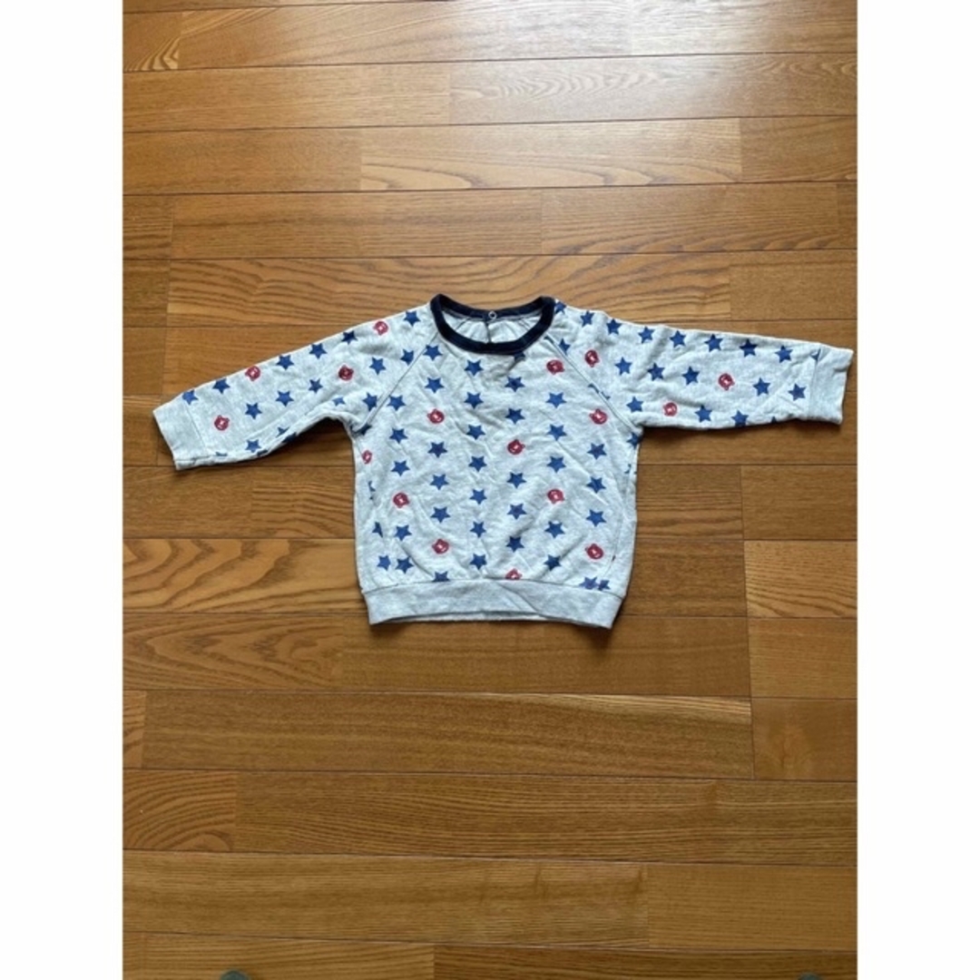 PETIT BATEAU(プチバトー)の【non様専用】プチバトー  長袖プルオーバー、ミキハウス デニムパンツ ズボン キッズ/ベビー/マタニティのベビー服(~85cm)(シャツ/カットソー)の商品写真