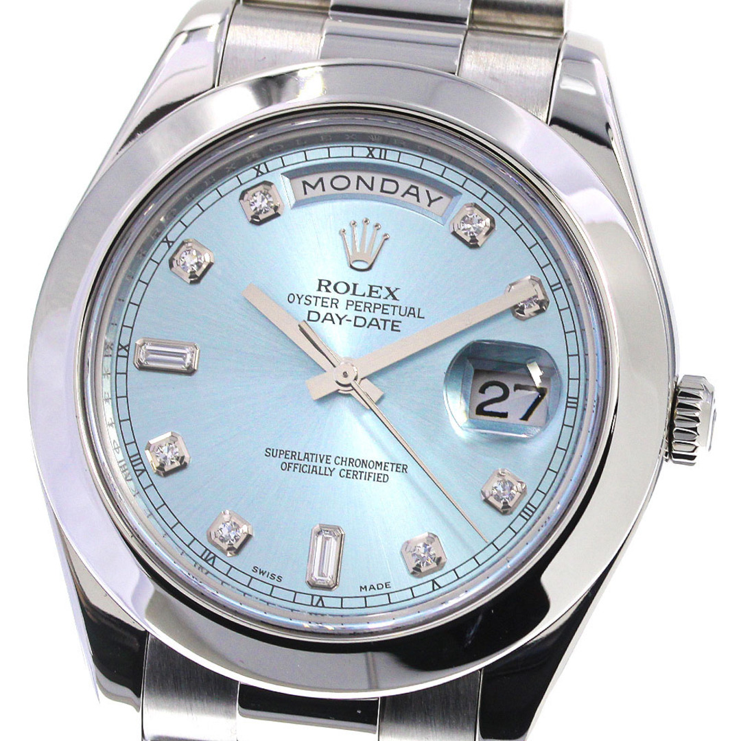 【現品限り一斉値下げ!】 10Pダイヤ ランダム番 プラチナ II デイデイト ★保証書付き【ROLEX】ロレックス ☆美品 - ROLEX 218206A メンズ_730197 自動巻き 腕時計(アナログ)