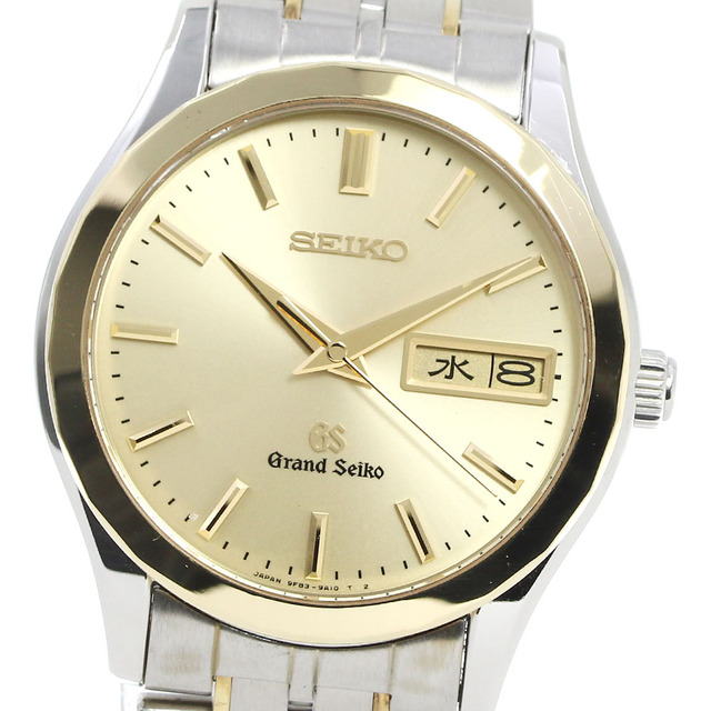 激安通販 SEIKO - メンズ_719485 クォーツ SBGT004/9F83-9A20 デイデイト K18YGベゼル グランドセイコー 【SEIKO】セイコー 腕時計(アナログ)