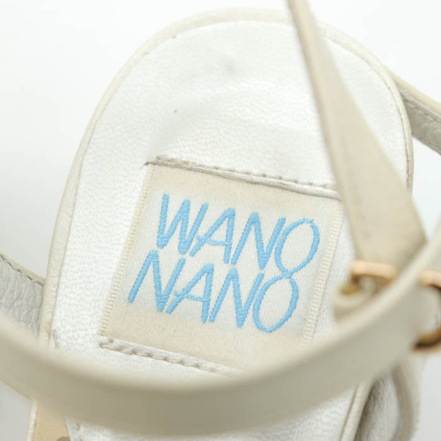 ワノナノ アンクルストラップサンダル レザー クロスベルト ローヒール 日本製 シューズ 靴 レディース 22.5cmサイズ ベージュ WANONANO レディースの靴/シューズ(サンダル)の商品写真