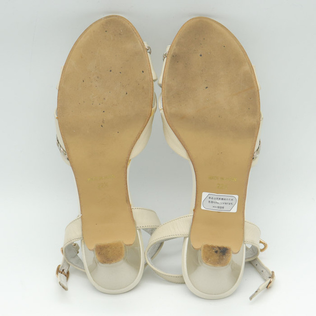 ワノナノ アンクルストラップサンダル レザー クロスベルト ローヒール 日本製 シューズ 靴 レディース 22.5cmサイズ ベージュ WANONANO レディースの靴/シューズ(サンダル)の商品写真