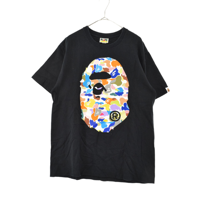 A BATHING APE アベイシングエイプ フロント マルチロゴプリント 半袖Tシャツ ブラック