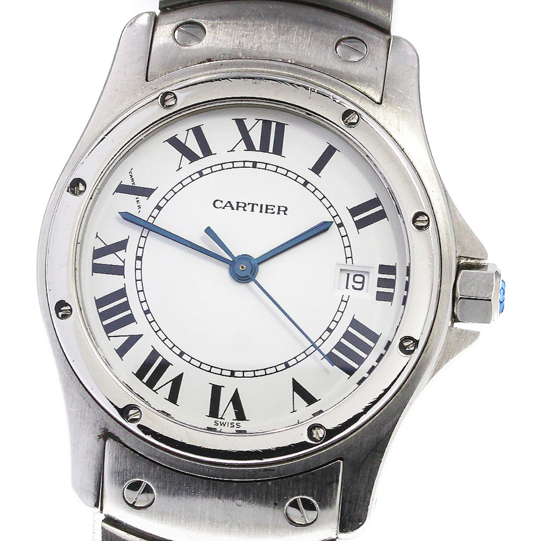 【高い素材】 Cartier - ベルト訳あり☆ 【CARTIER】カルティエ サントスクーガー MM デイト W20027K1 クォーツ ボーイズ_733652 腕時計(アナログ)