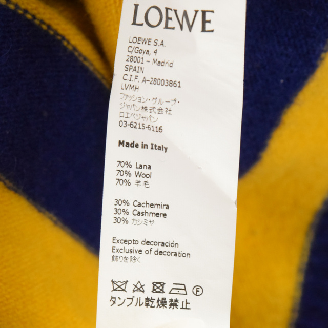 LOEWE - LOEWE ロエベ 19AW アナグラム刺繍 カシミヤ混ウールボーダー 