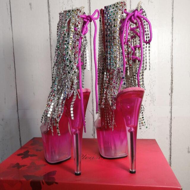 未着用 ブーツ サンダル 24.8CM 厚底 Pleaser プリーザー-
