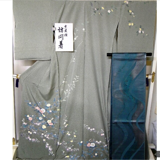 高級手縫仕立済 新品 京友禅・タタキ染・四季花柄訪問着＋西陣織袋帯セット 式典