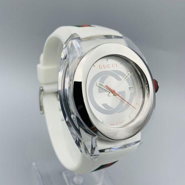 Gucci(グッチ)のホワイト【新品】グッチ GUCCI クォーツ 腕時計 メンズ 白 ユニセックス メンズの時計(腕時計(アナログ))の商品写真