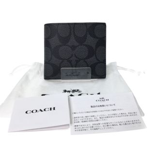 コーチ(COACH)の▼▼COACH コーチ メンズ 二つ折り財布 アウトレット シグネチャー Ｆ75006 グレー(財布)