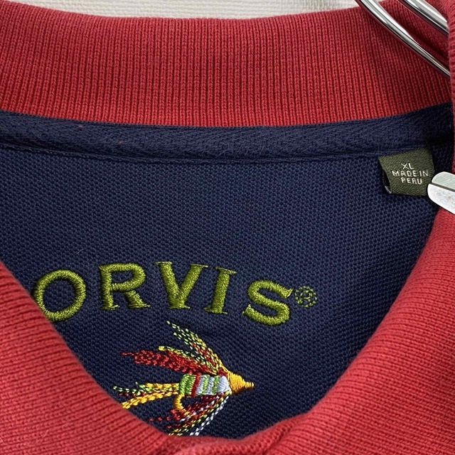 USA 古着 ORVIS ポロシャツ XL ペルー製 アウトドア ワンポイント メンズのトップス(ポロシャツ)の商品写真