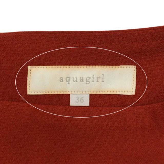 aquagirl(アクアガール)のアクアガール スカート フレア プリーツ 膝丈 無地 36 赤 レッド レディースのスカート(ひざ丈スカート)の商品写真