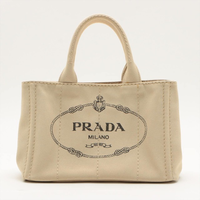 PRADA - プラダ  キャンバス  ベージュ レディース ハンドバッグ