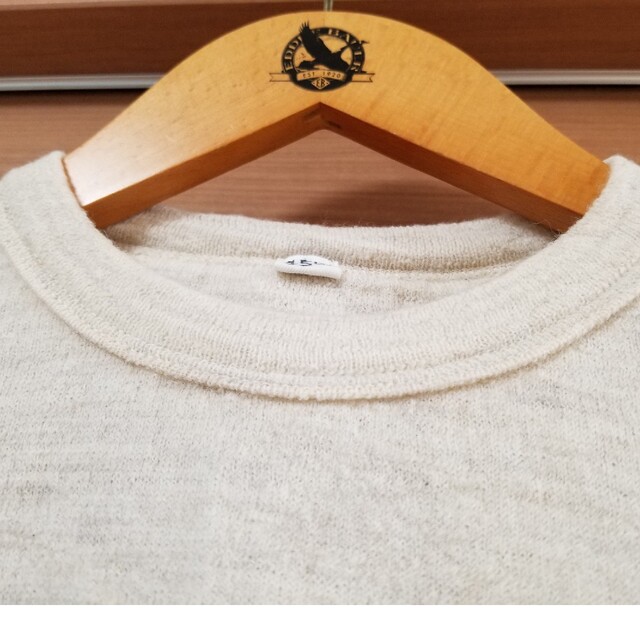返品保証有 45R □ 縮繊ウールのタートルネックニット ネイビー ニット